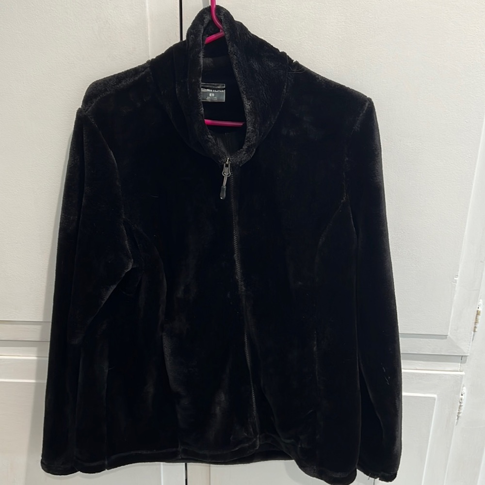 Black 32 Degrees Fluffy Fur Jacket